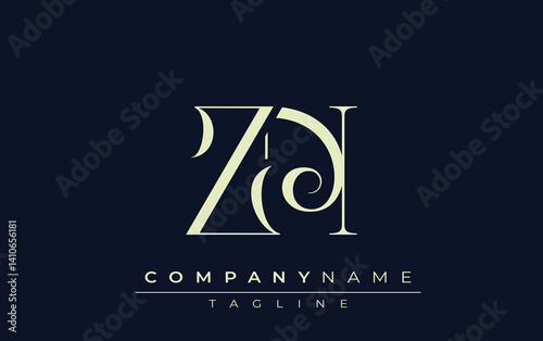 ZN abstract Logo. Elegantly Designed Minimalist Monogram Logo with Stylish Lettering. Sophisticated and sleek minimalist monogram showcasing unique lettering design.