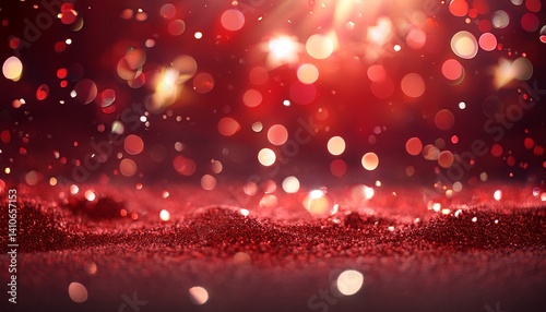 Defocused red lights and glitter