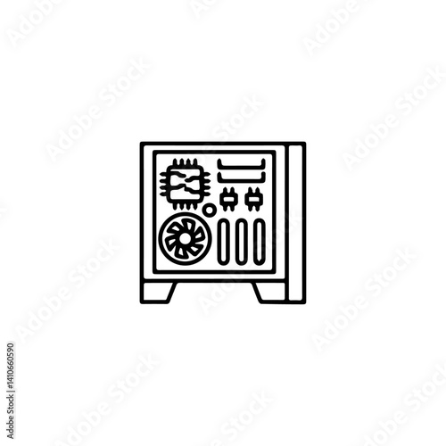 Gaming pc icon flat vector design