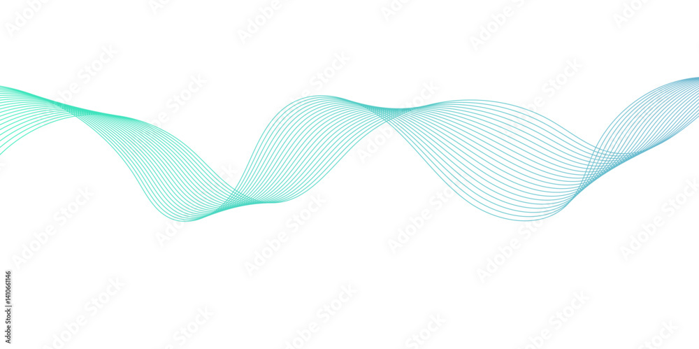 Fototapeta premium Abstract Flowing Wave Lines on White. Smooth Fluid Lines Abstract Art for background