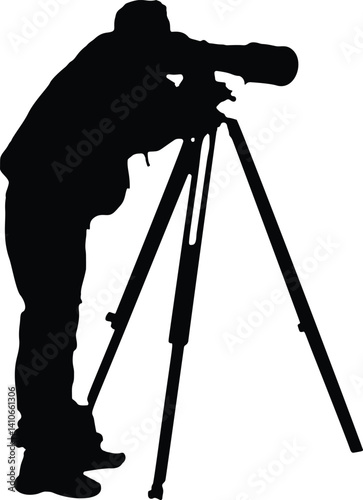 Photographer silhouettes vector illustration set