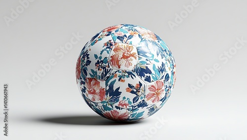 Soccer ball on a white background, 3D rendering, isolated on a gray background,