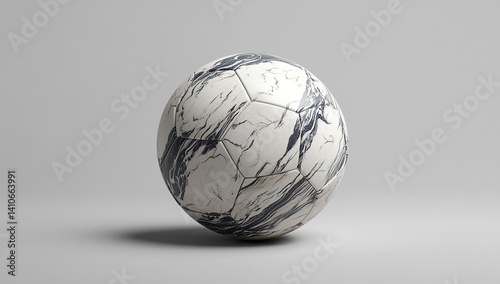 Soccer ball on a white background, 3D rendering, isolated on a gray background,