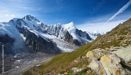 Aiguille Verte and the Mont Blanc Massif