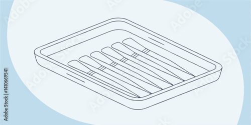 Drawing Tools: A meticulously crafted black-and-white illustration unveils an organized tray filled with precision drawing tools, a testament to the artistic process.