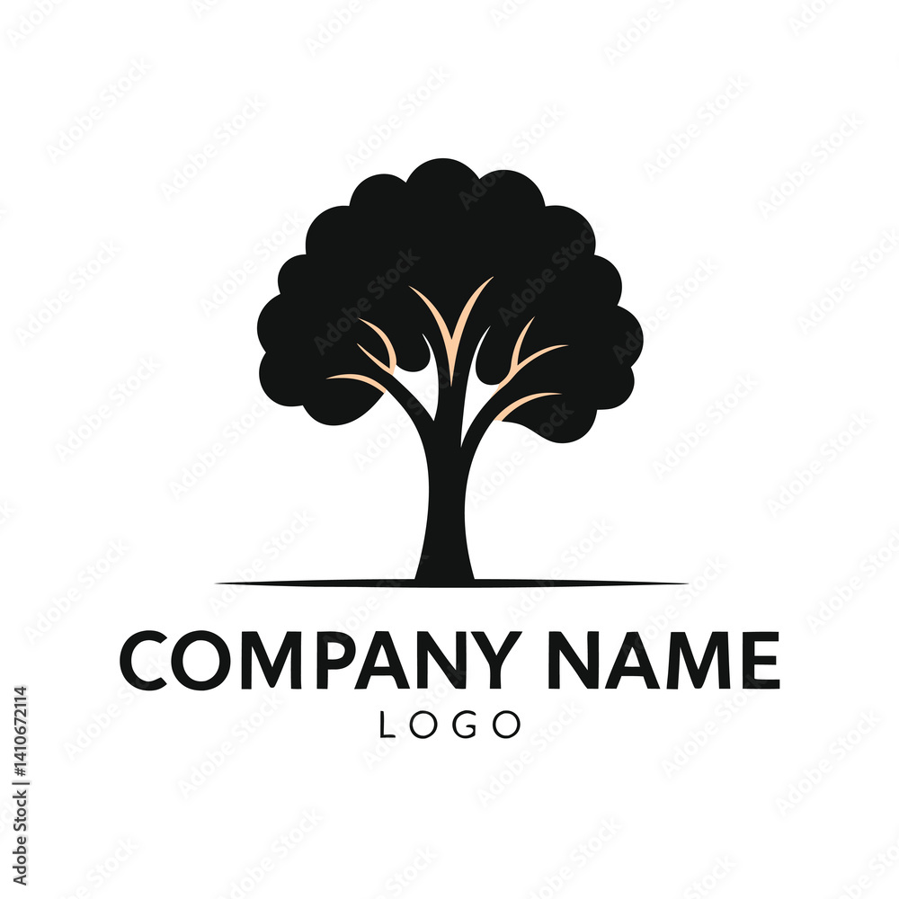 Obraz premium Simple tree logo design for company