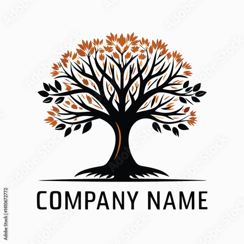 Majestic autumnal tree logo