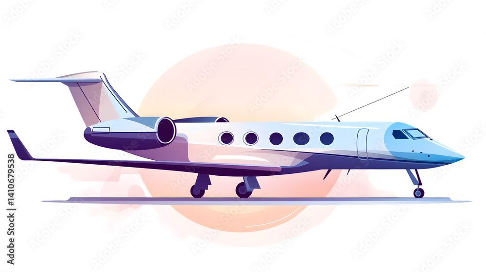 Private Jet in Flight with Celestial Background Luxury Travel Illustration Modern Aircraft De Private Jet in Flight with Celestial Background Luxury Travel Illustration Modern Aircraft De