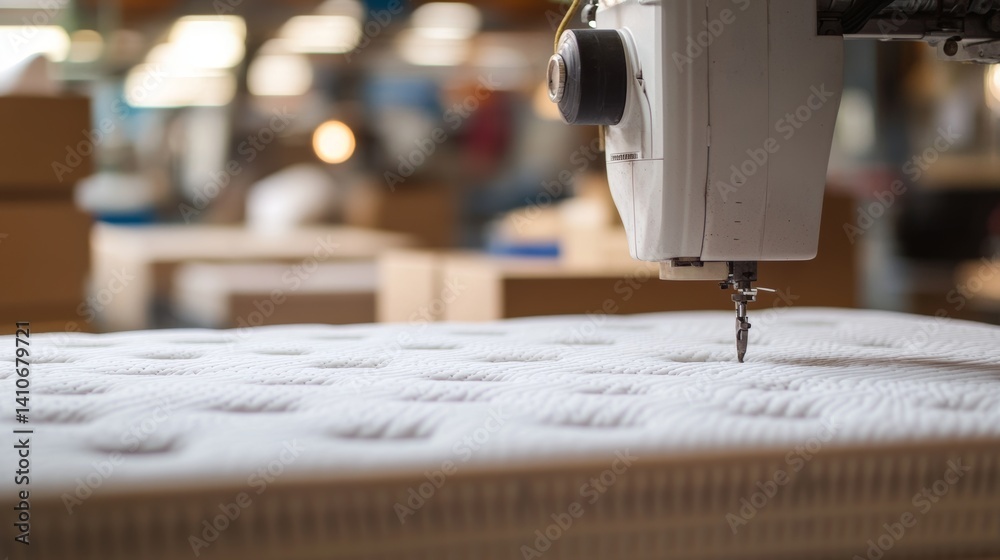 custom made wallpaper toronto digitalSewing machine in a factory working on a mattress production line during day shift
