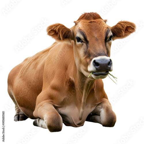 Light brown cow looking slightly sideways