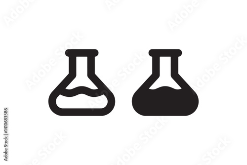 Laboratory flask icon set for science design Vector