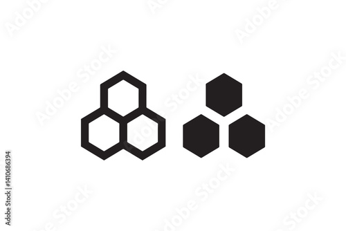 Honeycomb hexagon icon for nature and science Vector