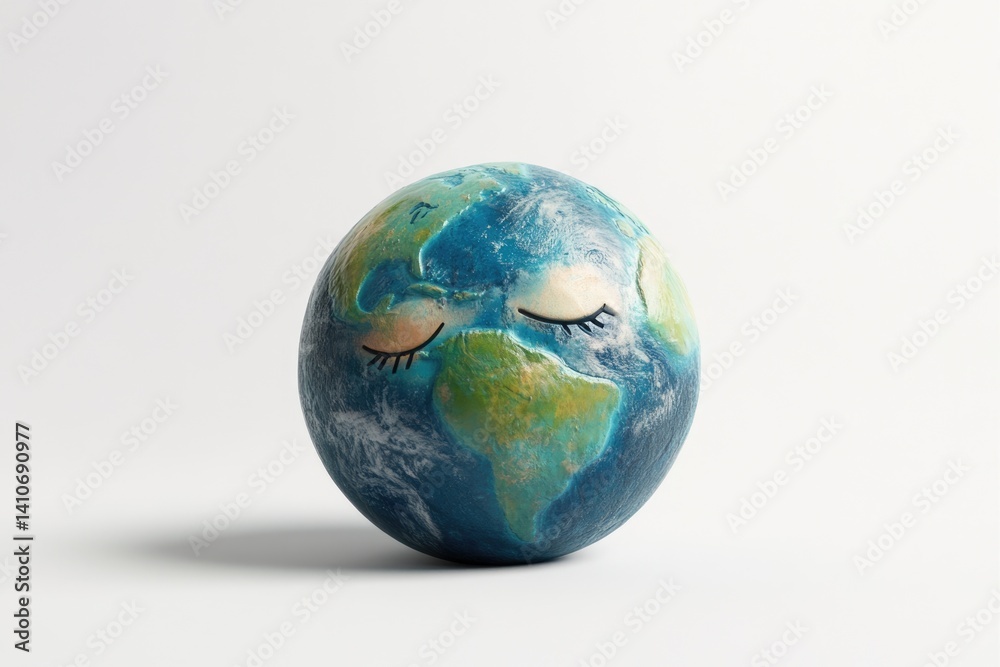 A whimsical depiction of Earth as an egg, eyes closed, suggesting rest or contemplation. A whimsical depiction of Earth as an egg, eyes closed, suggesting rest or contemplation.
