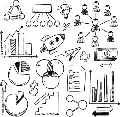 Doogle Art Vector Illustrations, Business Doodle Arts, Social Doodle Arts, Digital Linearts, Lineart Illustration, Lineart Icons, 
