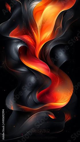 Fiery Swirl Phone Wallpaper – Abstract Orange & Red Flames on Black | Dynamic 4K Mobile Background

