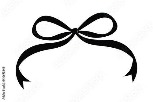 ribbon illustration bow silhouette vector logo holiday icon gift outline satin decoration celebration birthday silk tie elegant accessory fashion shape decorative knot tied for vector graphic See Less