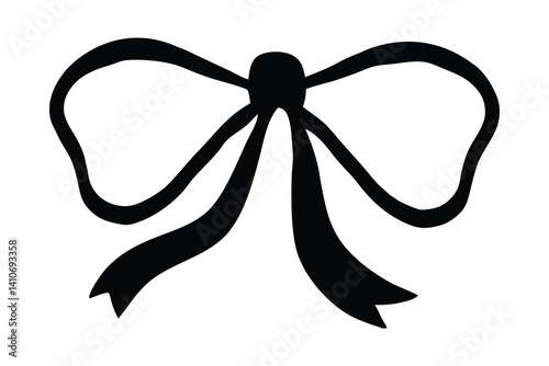 ribbon illustration bow silhouette vector logo holiday icon gift outline satin decoration celebration birthday silk tie elegant accessory fashion shape decorative knot tied for vector graphic See Less