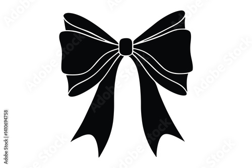 ribbon illustration bow silhouette vector logo holiday icon gift outline satin decoration celebration birthday silk tie elegant accessory fashion shape decorative knot tied for vector graphic See Less