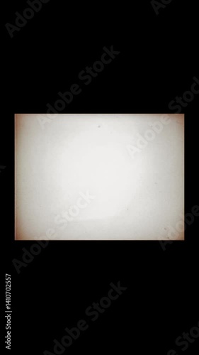 Vintage Vertical Film Frame Overlay with Subtle Grain and Sepia Dust Texture. Vertical Video. FL0107