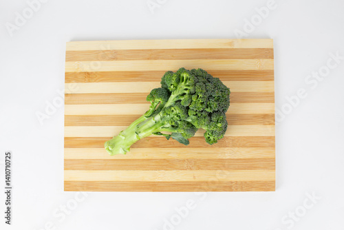 Fresh Green Broccoli Isolated on White Background – Healthy Organic Vegetable