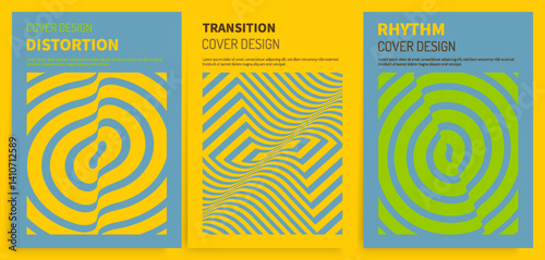 Image with dynamic effect. Optic art illustration of squares or circles. The geometric background by stripes. 3d vector for brochure, cover, presentation, card, etc.