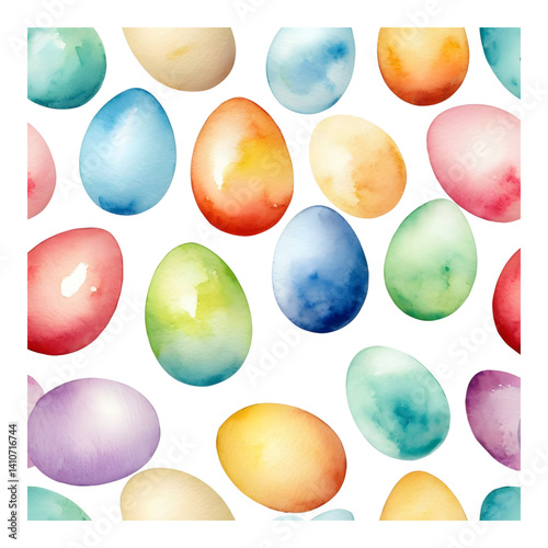 Bright pastel Easter eggs in a mix of warm and cool tones
