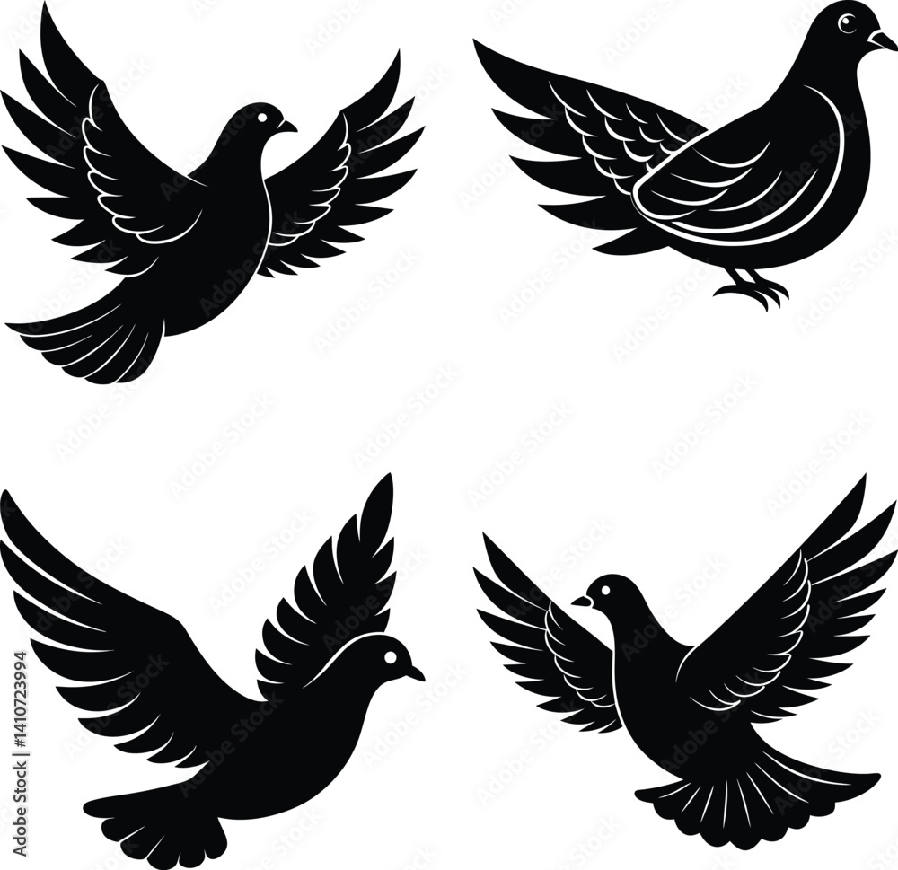 Obraz premium Dove Silhouette vector