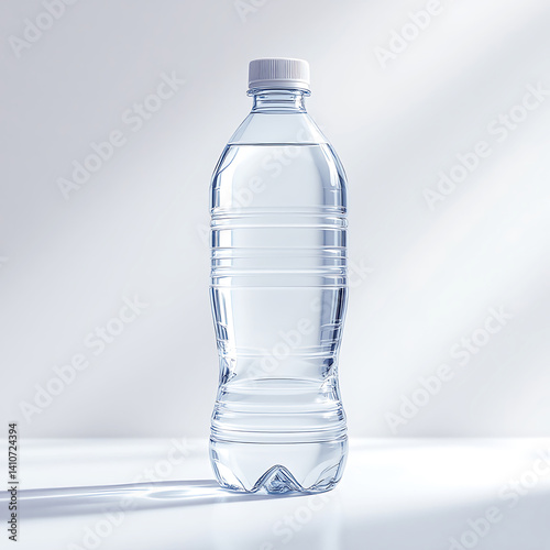 Transparent water bottle mockup