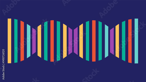 A series of parallel lines resembling a barcode but depicting the nucleotide sequence of a gene.. Vector illustration