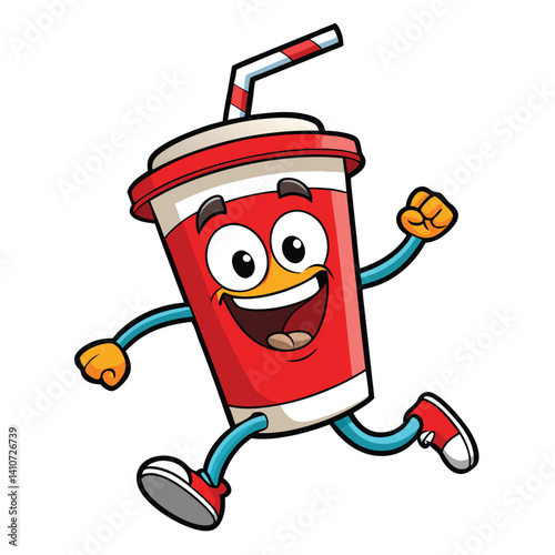 Happy running soda cup