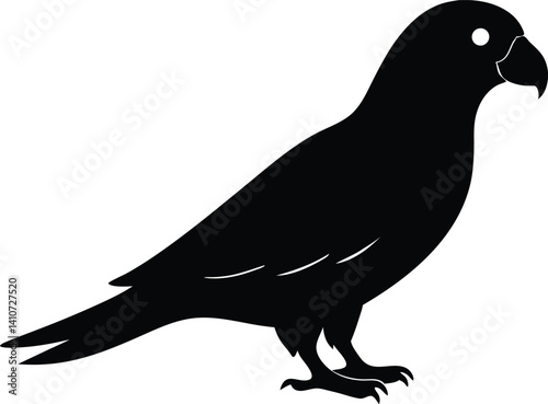 parrot bird silhouette vector icon