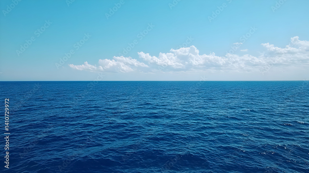 Fototapeta premium Vast Ocean Horizon With Clouds