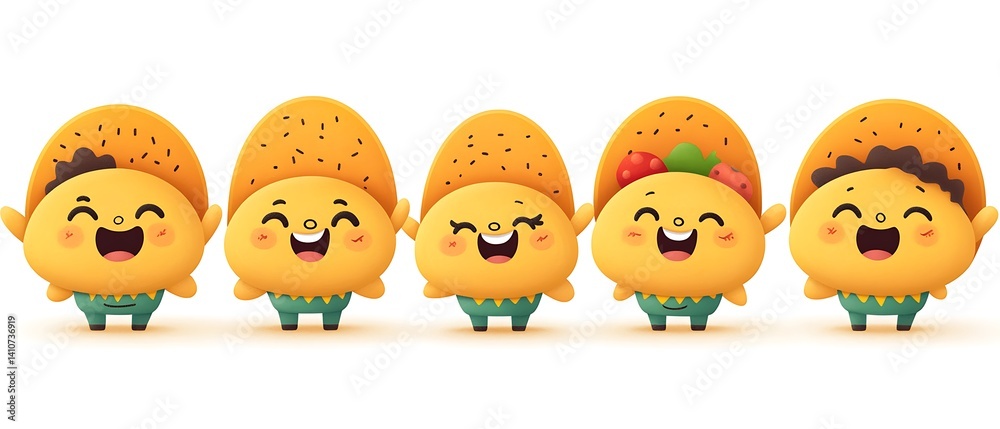 Obraz premium Happy Taco Characters