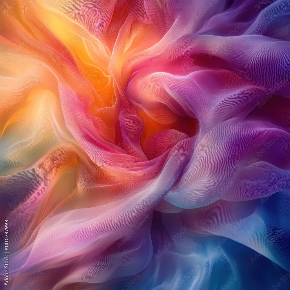 Dreamy thread folds gently on a glowing moving background Dreamy thread folds gently on a glowing moving background