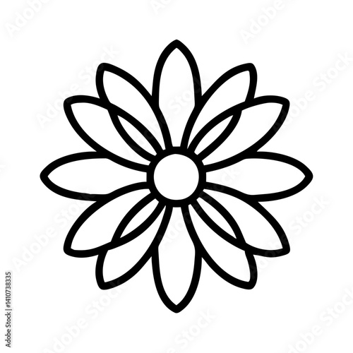 black eyesusand flower line drawn vector art - illustration black eyesusand flower isolated transparent background