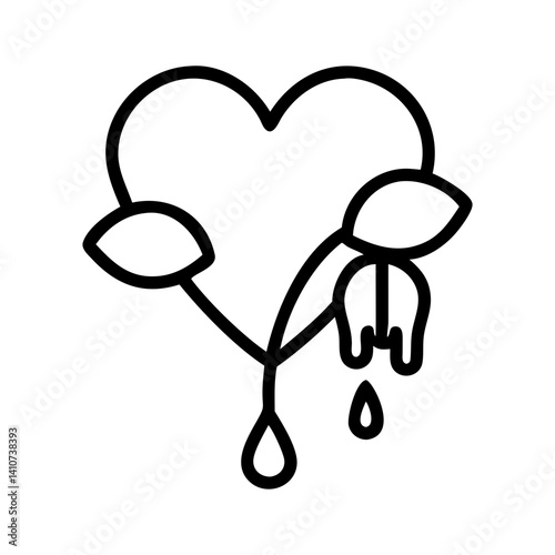 bleeding heart flower line drawn vector art - illustration bleeding heart flower isolated transparent background