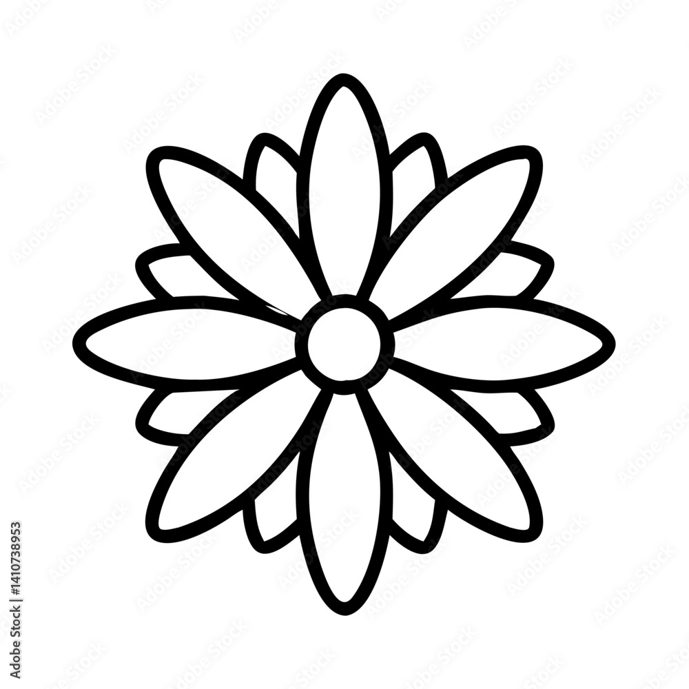coreopsis flower line drawn vector art - illustration coreopsis flower isolated transparent background
