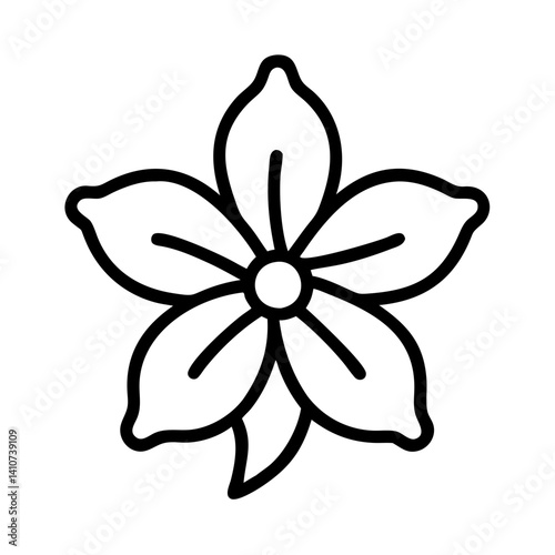 creeping phlox flower line drawn vector art - illustration creeping phlox flower isolated transparent background