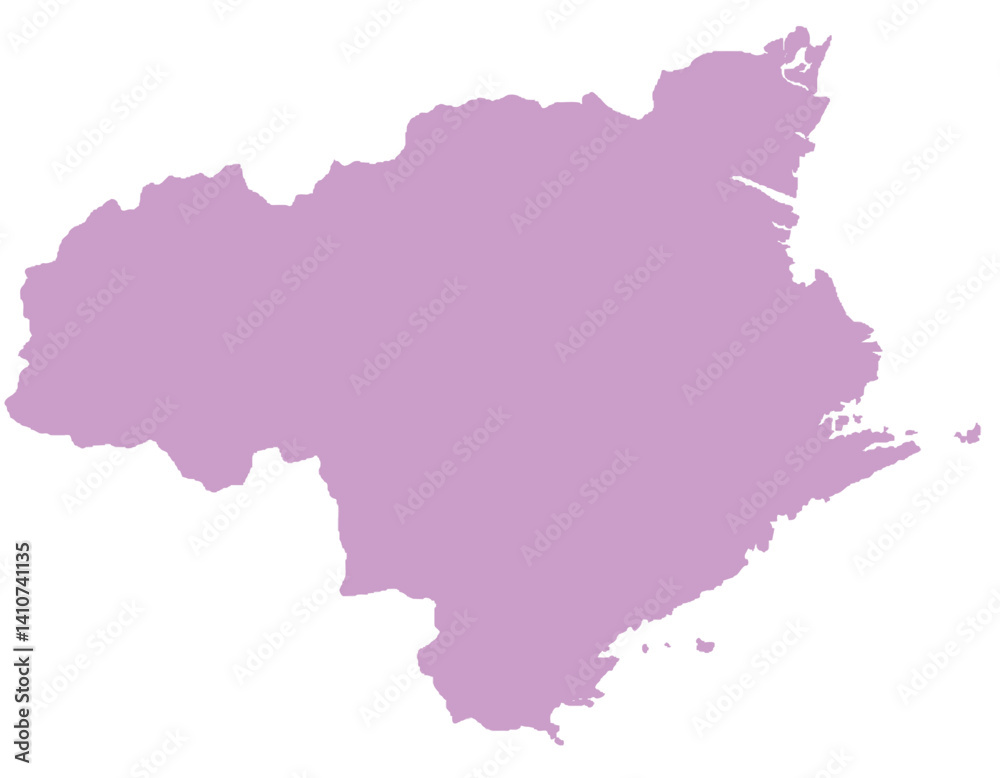 Obraz premium 徳島県 地図 紫 イラスト