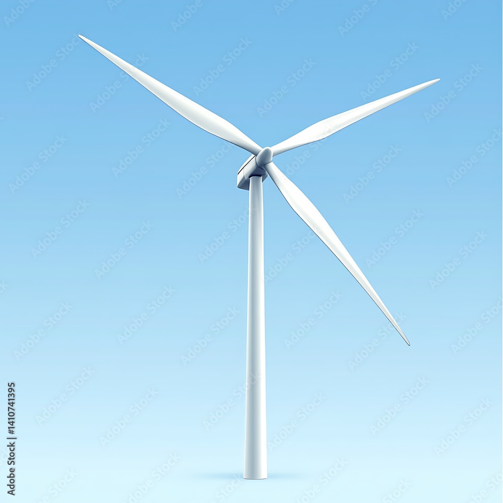 Wind Turbine with Clear Blue Sky Backdrop Clean Energy Concept Wind Turbine with Clear Blue Sky Backdrop Clean Energy Concept
