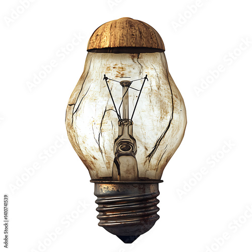 Aged incandescent lightbulb