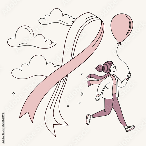 Floating pastel ribbon with soft motion and dreamy highlights