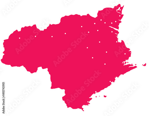 徳島県　地図　マゼンタ　斑点　イラスト