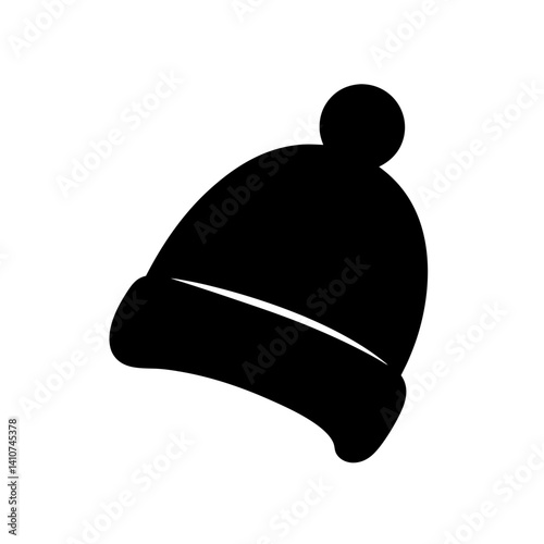 Black and white silhouette illustration of a hunting cap with earflaps