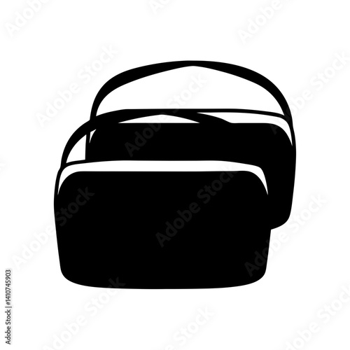 Stylish Black Messenger Bag Silhouette with Adjustable Shoulder Strap and Minimalist Design