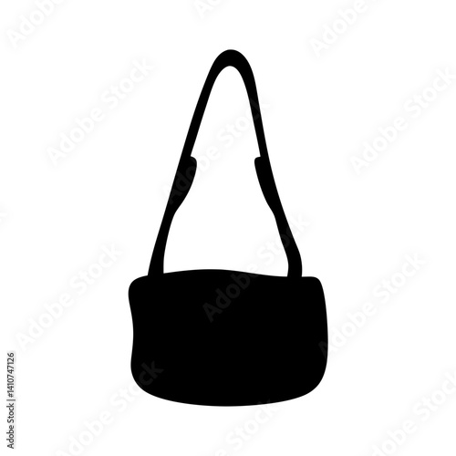 Silhouette of a stylish shoulder bag or handbag with a smooth design