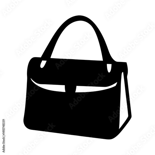 Elegant Black Handbag Illustration for Fashion Design and Accessory Concepts