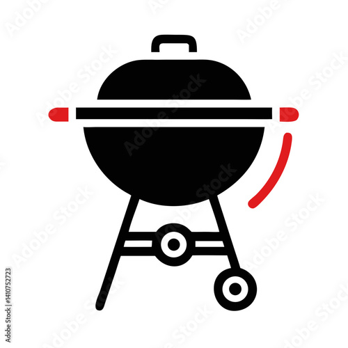 Barbecue Grill Icon Representing Outdoor Grilling and BBQ Cooking
