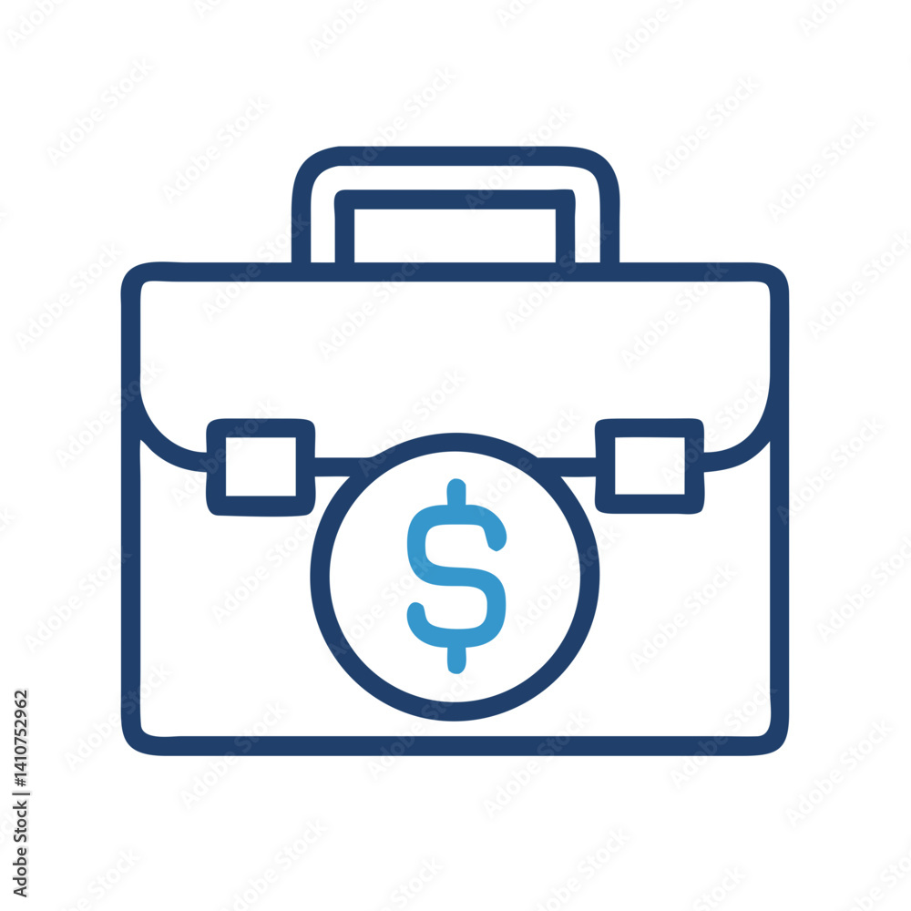 Briefcase with Dollar Icon Representing Business and Financial Management Briefcase with Dollar Icon Representing Business and Financial Management