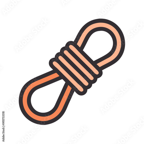 Climbing Rope Icon Representing Safety Gear and Outdoor Adventure